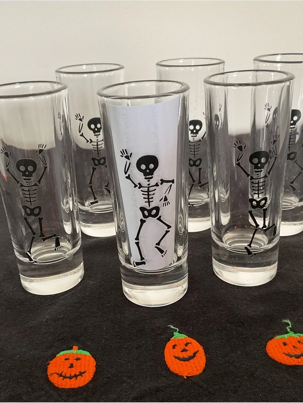 Set of 6 Skeleton Shot Glasses Fall Halloween Parties